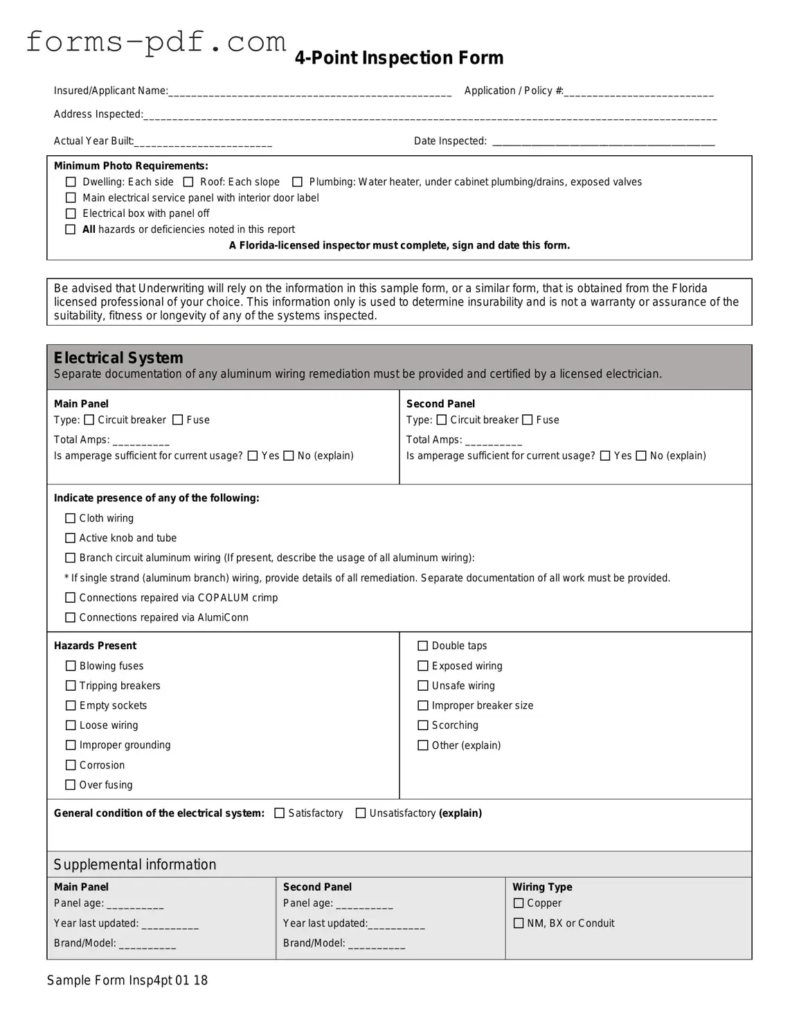 4 Point Inspection PDF Form
