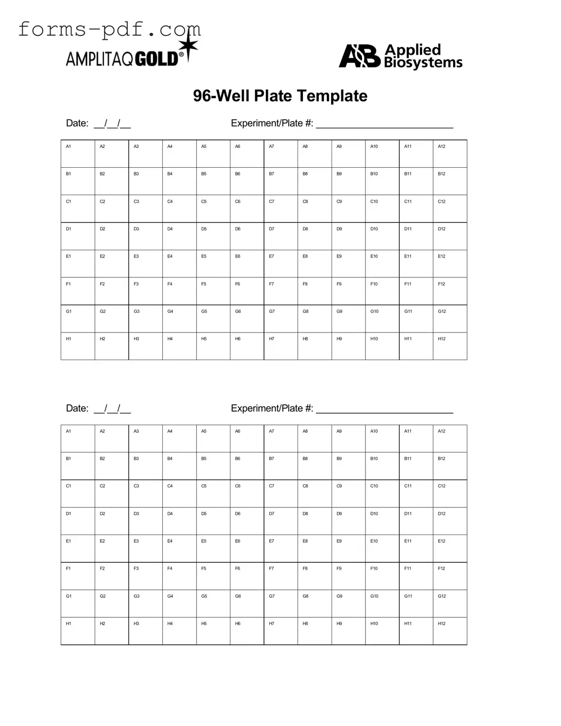 96 Well PDF Form