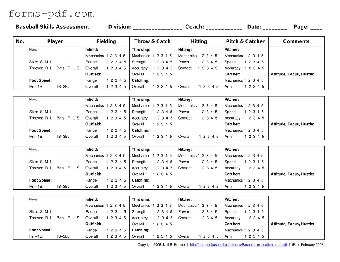 Baseball Assessment PDF Form