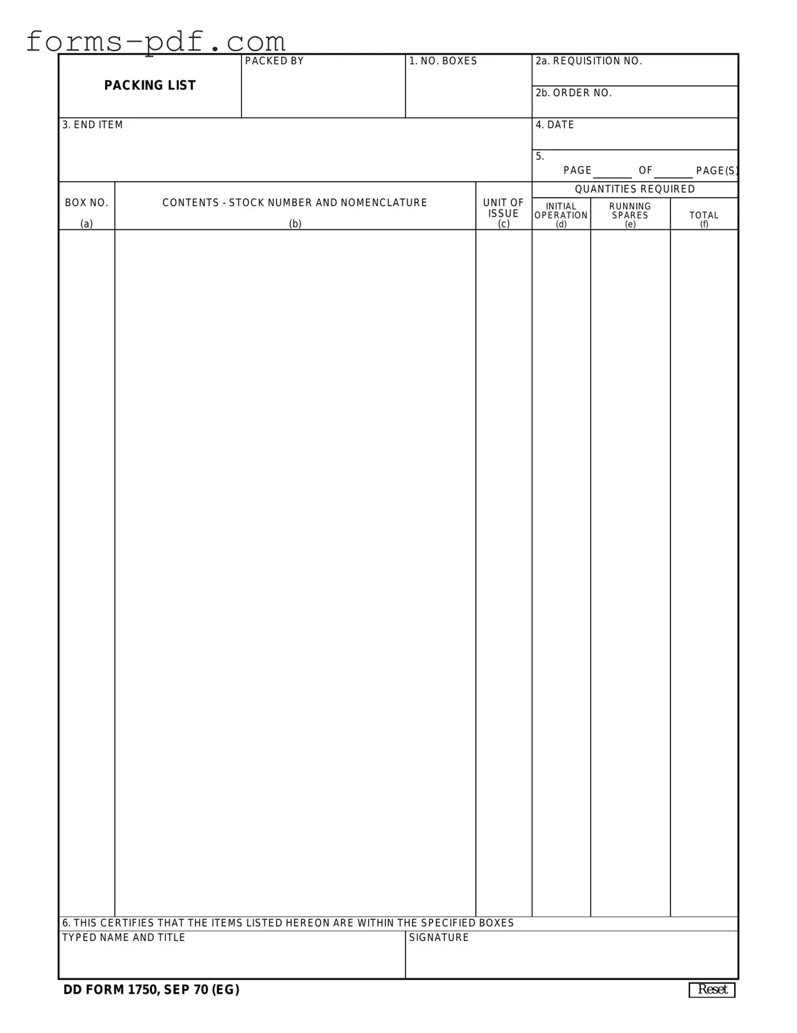 Dd 1750 PDF Form