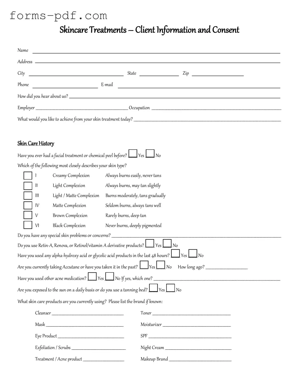 Facial Consent PDF Form