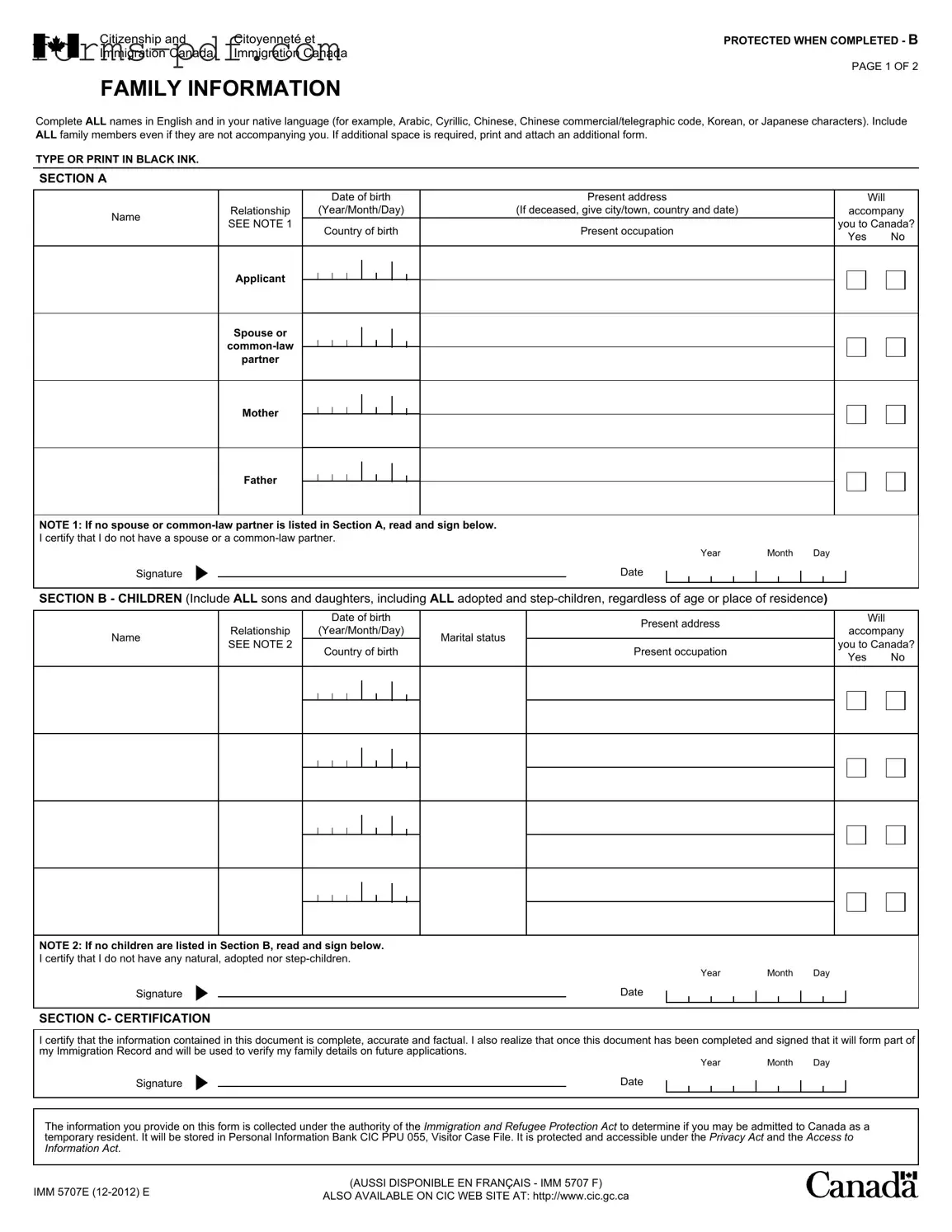 Imm5707 PDF Form