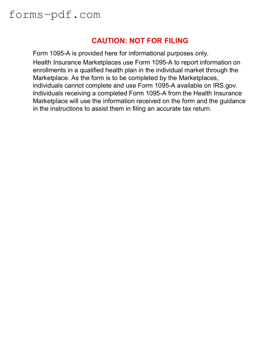IRS 1095-A PDF Form