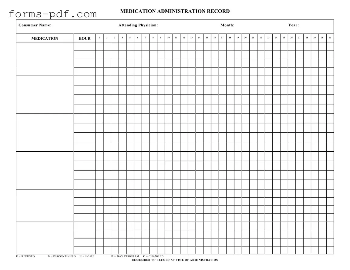 Medication Administration Record Sheet PDF Form