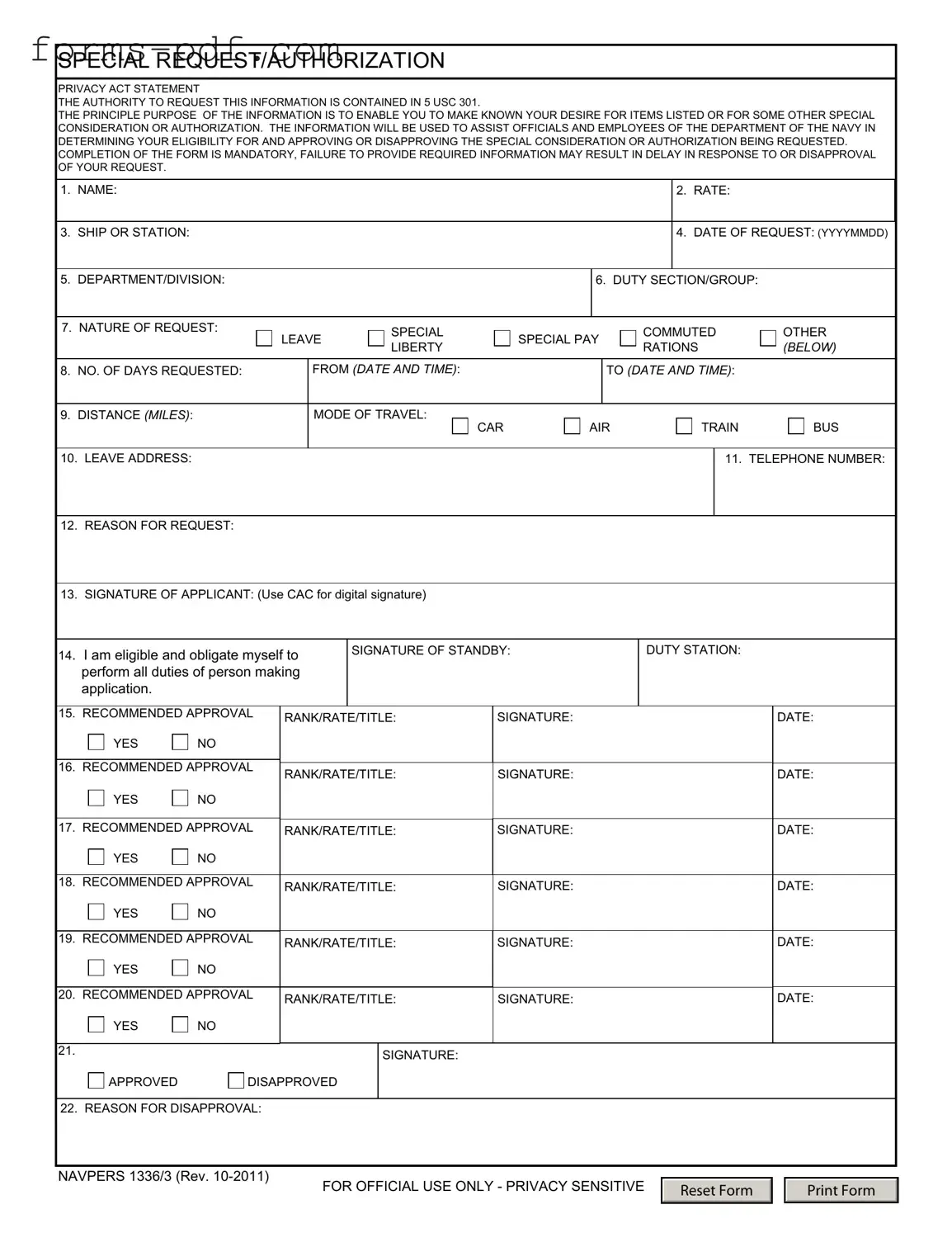 Navpers 1336 3 PDF Form