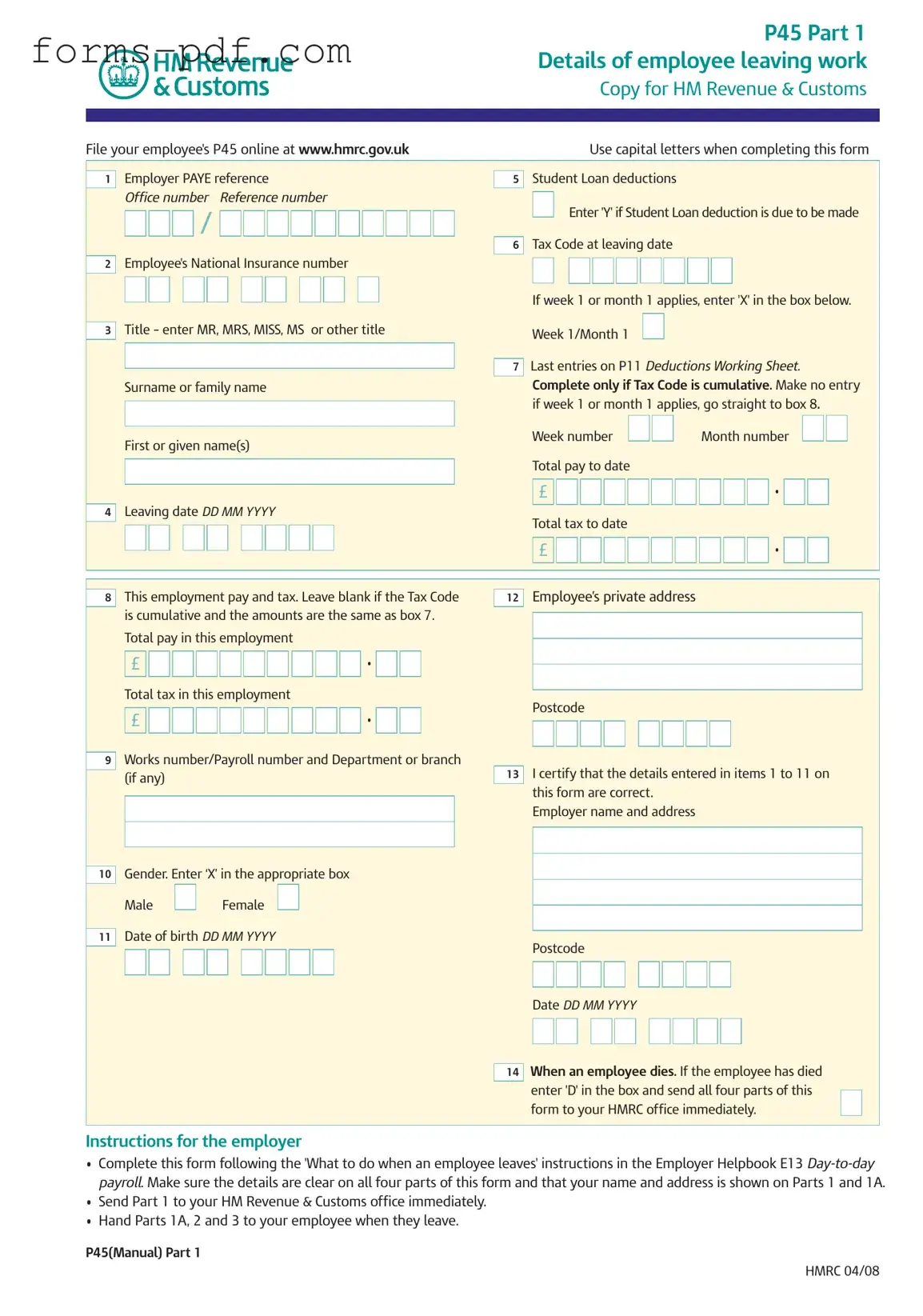 P 45 It PDF Form