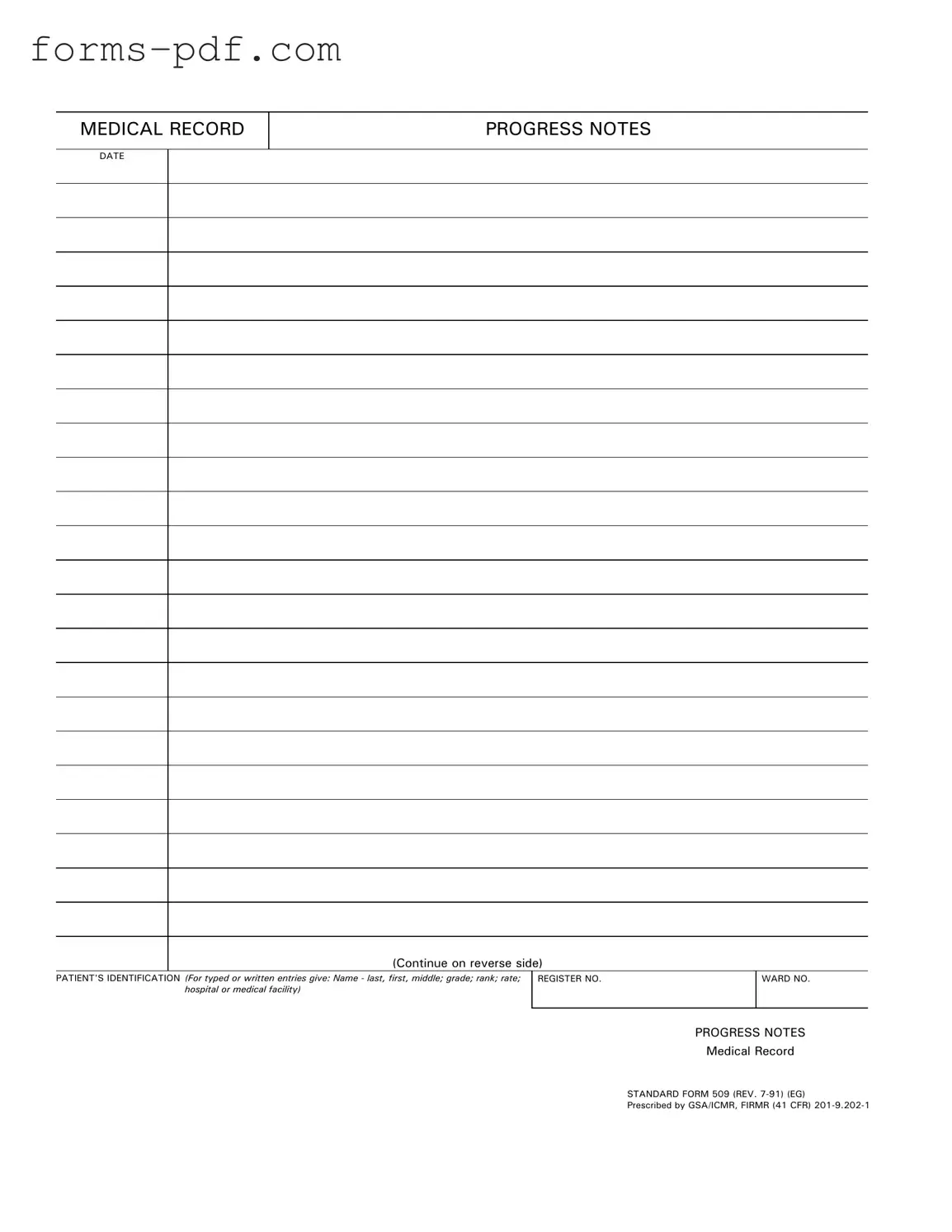Progress Notes PDF Form