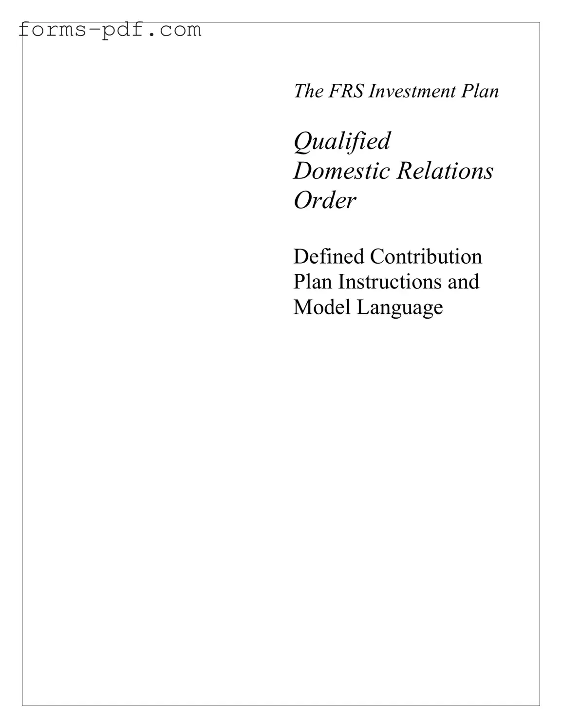 Qdro PDF Form