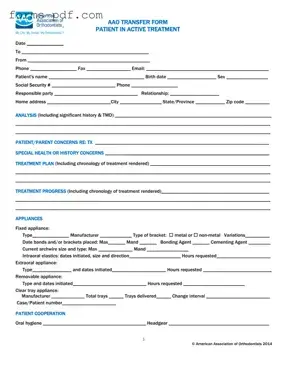Aao Transfer PDF Form