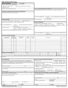 Ada Dental Claim PDF Form