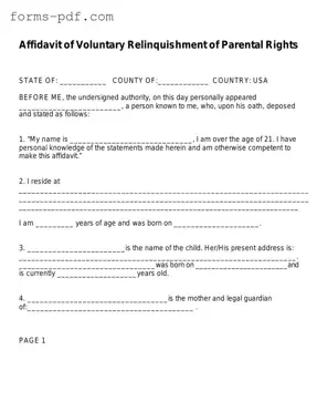 Affidavit Parental Rights PDF Form
