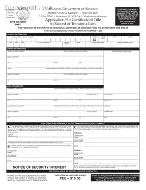 Alabama Mvt 20 1 PDF Form