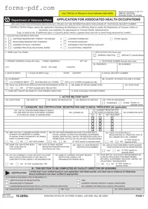 VA 10-2850c PDF Form