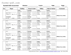 Baseball Assessment PDF Form