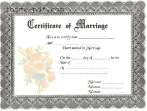 Marriage Certificate PDF Form