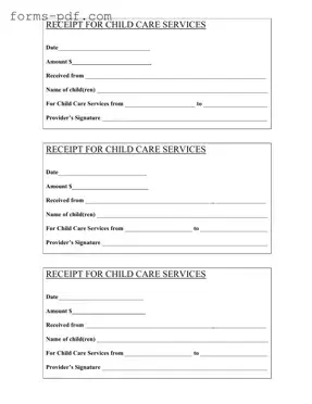 Childcare Receipt PDF Form