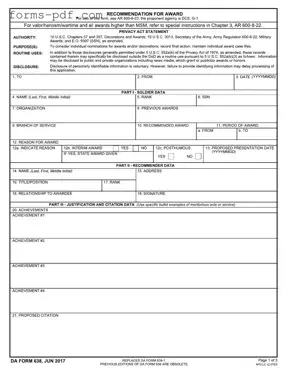 Da 638 PDF Form