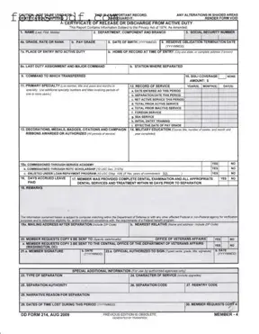 Dd 214 PDF Form