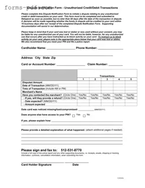 Netspend Dispute PDF Form