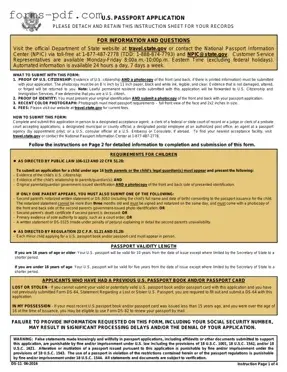 DS-11 U.S. Passport application PDF Form