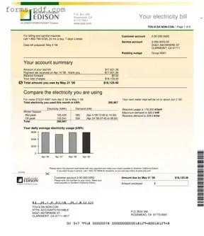 Edison Electricity Bill PDF Form
