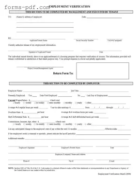 Employment verification form PDF Form