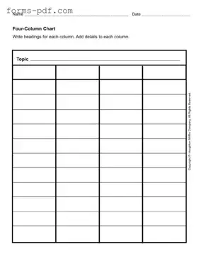 Four Column Chart PDF Form