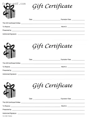 Gift Certificate PDF Form