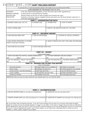 Hurt Feelings Report PDF Form