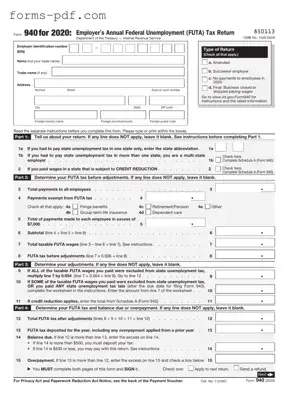 IRS 940 PDF Form