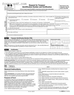 IRS W-9 PDF Form
