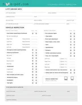 Lyft Inspection PDF Form