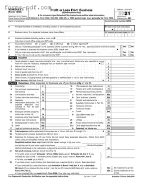 IRS Schedule C 1040 PDF Form