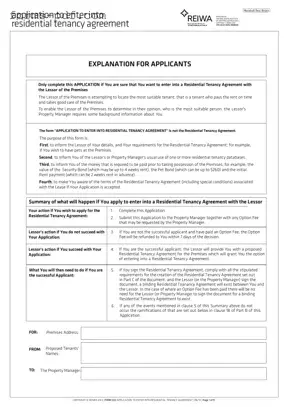 Reiwa Tenancy Application PDF Form