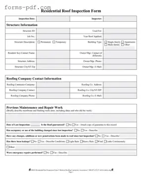 Roof Inspection PDF Form