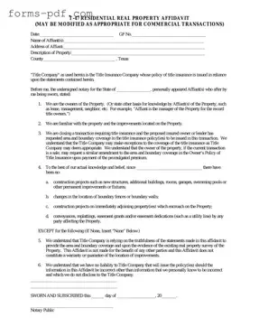 Texas residential property affidavit T-47 PDF Form