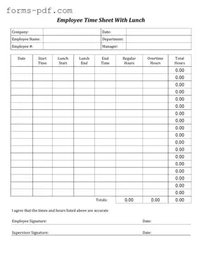Time Card PDF Form
