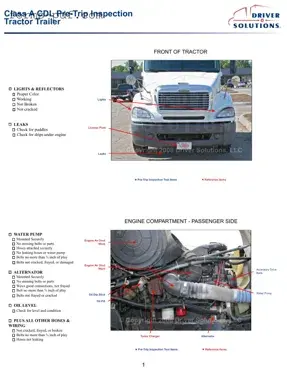 Pre Trip Inspection Checklist PDF Form