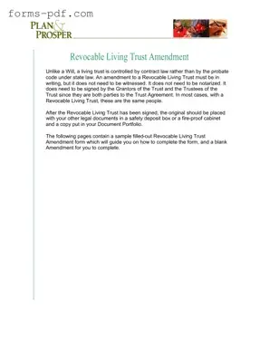Trust Amendment PDF Form
