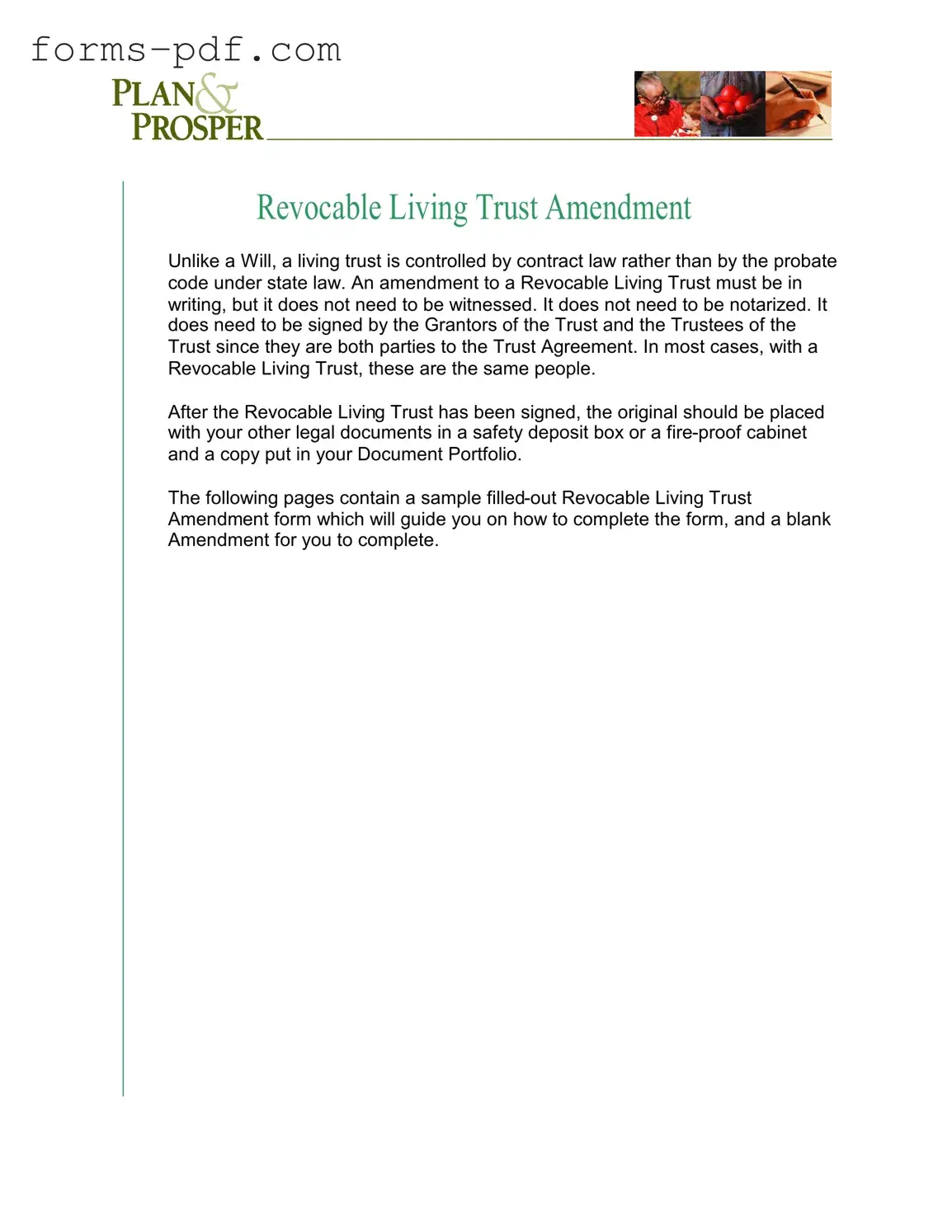 Trust Amendment PDF Form