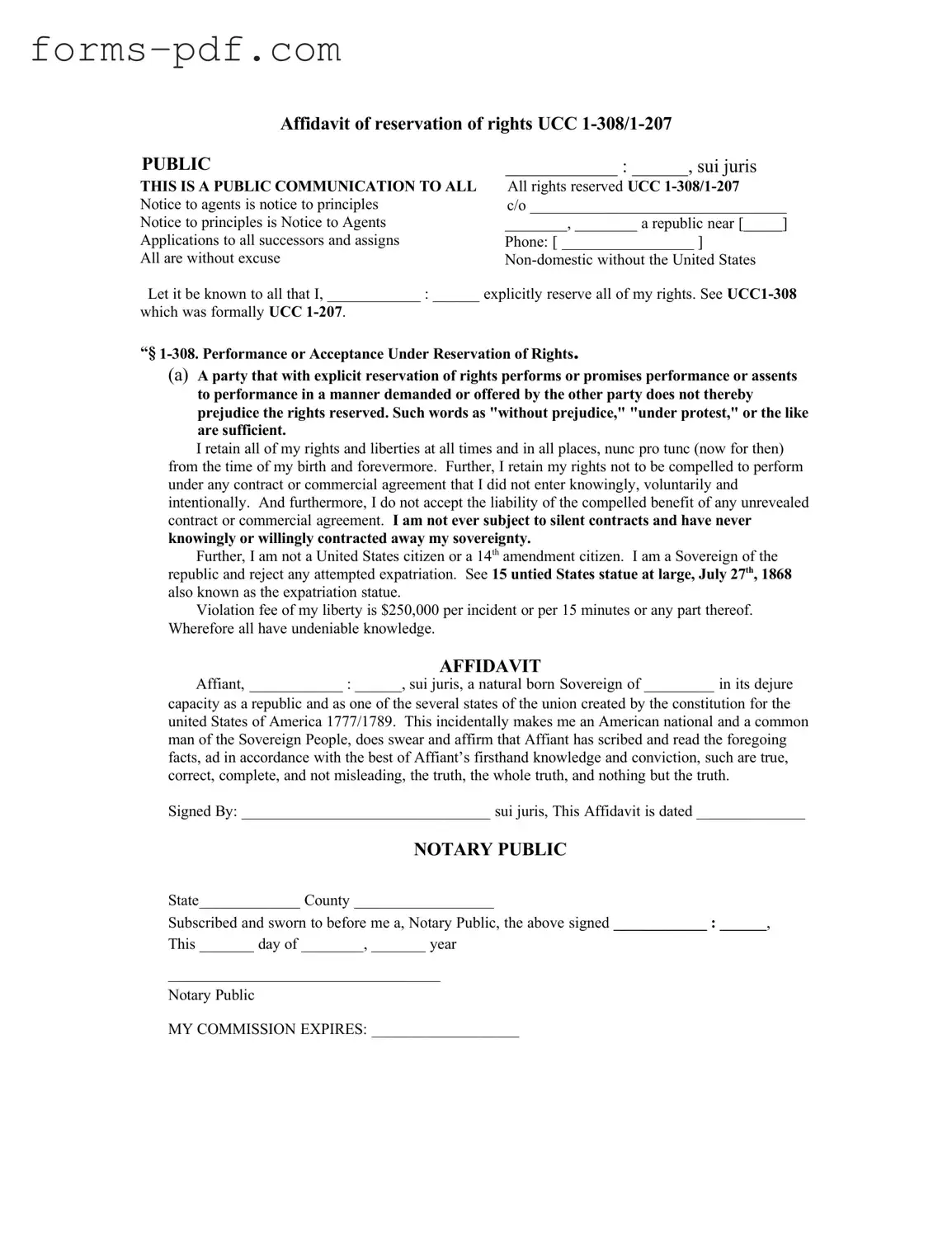 Ucc 1 308 PDF Form