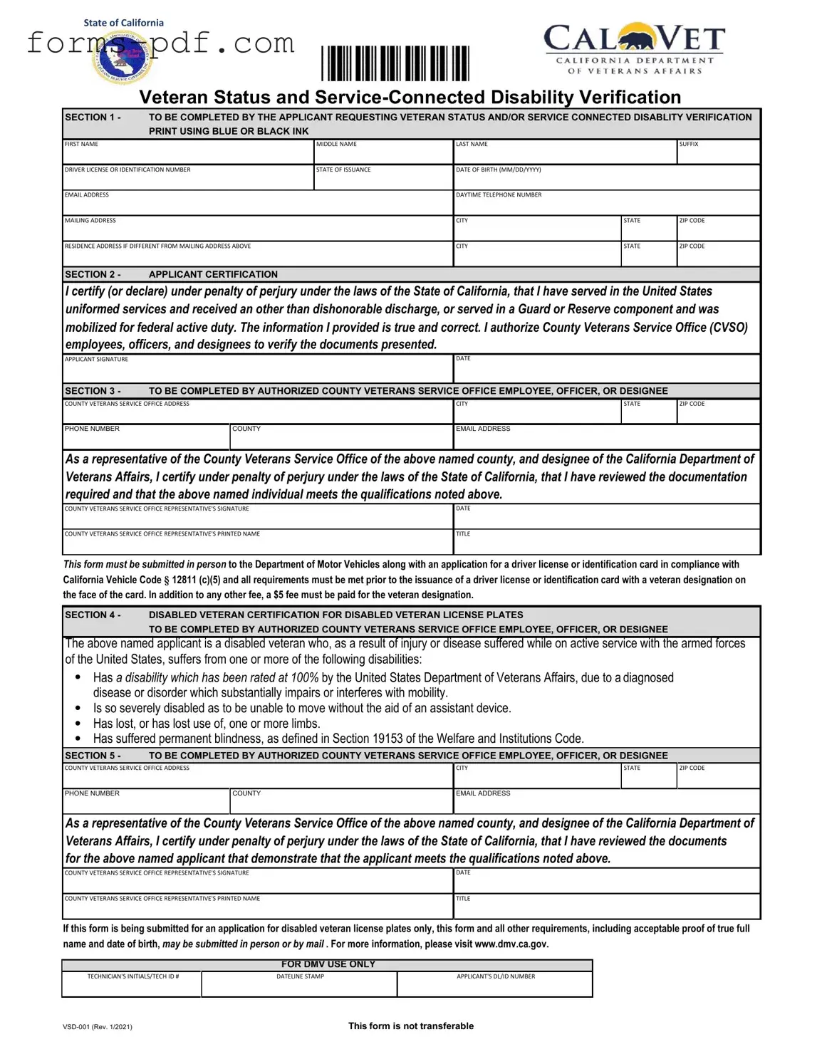 Vsd 001 PDF Form